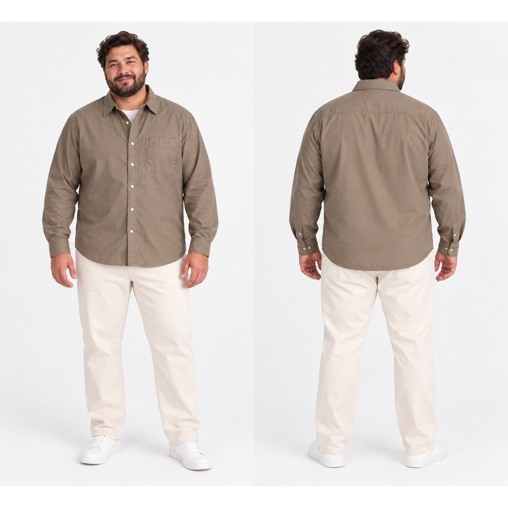 Madewell Mens Perfect Poplin Shirt Olive Brown NZ218 XXL LS Button Down NWT $118